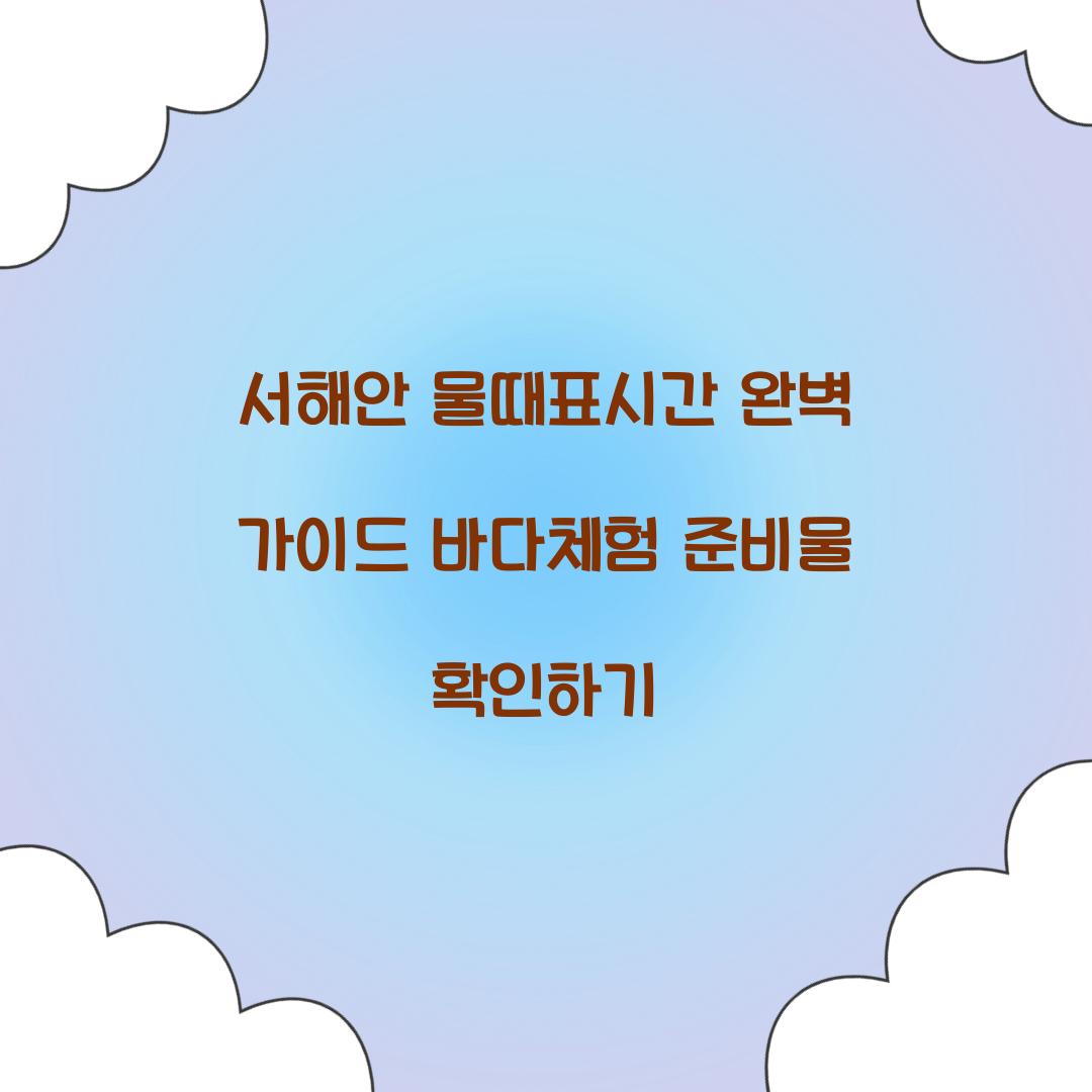 서해안 물때표시간
