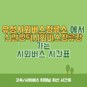 유성시외버스정류소에서 신갈영덕시외버스정류장 가는 시외버스 시간표 최신정보