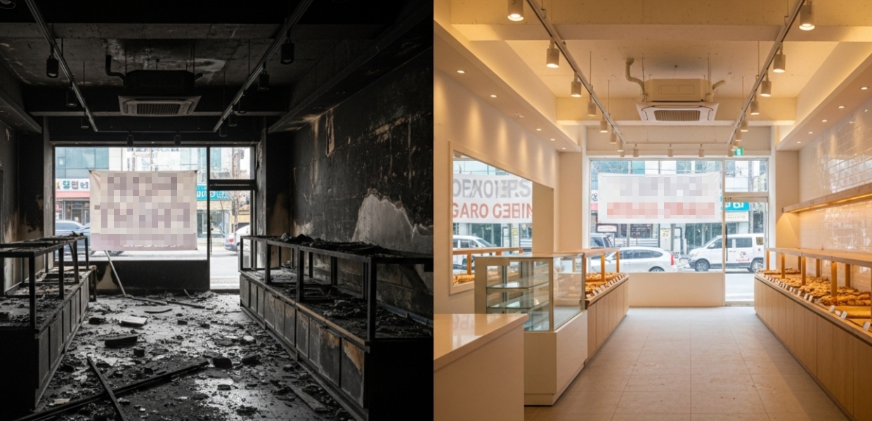 베이커리 복원 전 후