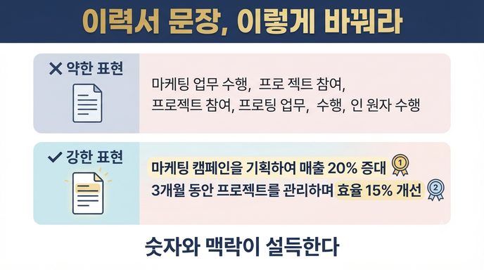 이력서 문장 개선 비교