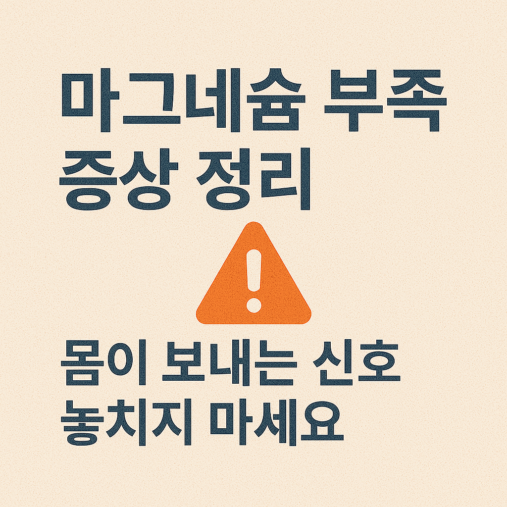 마그네슘 부족 증상 정리: 몸이 보내는 신호, 놓치지 마세요