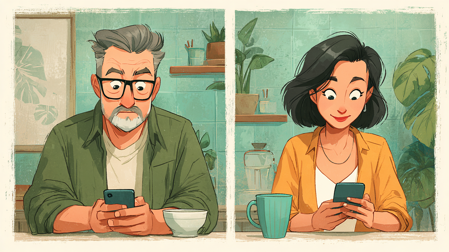 중년층의 데이팅 앱