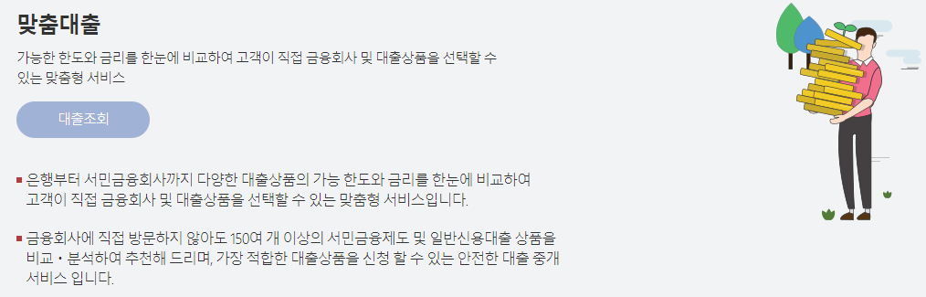 맞춤대출 이용안내