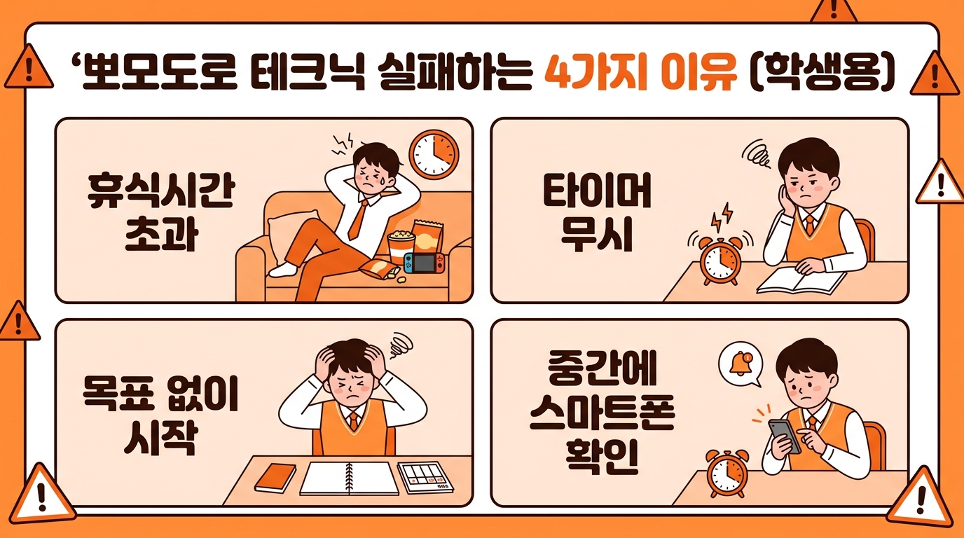 포모도로 실패 이유 인포그래픽