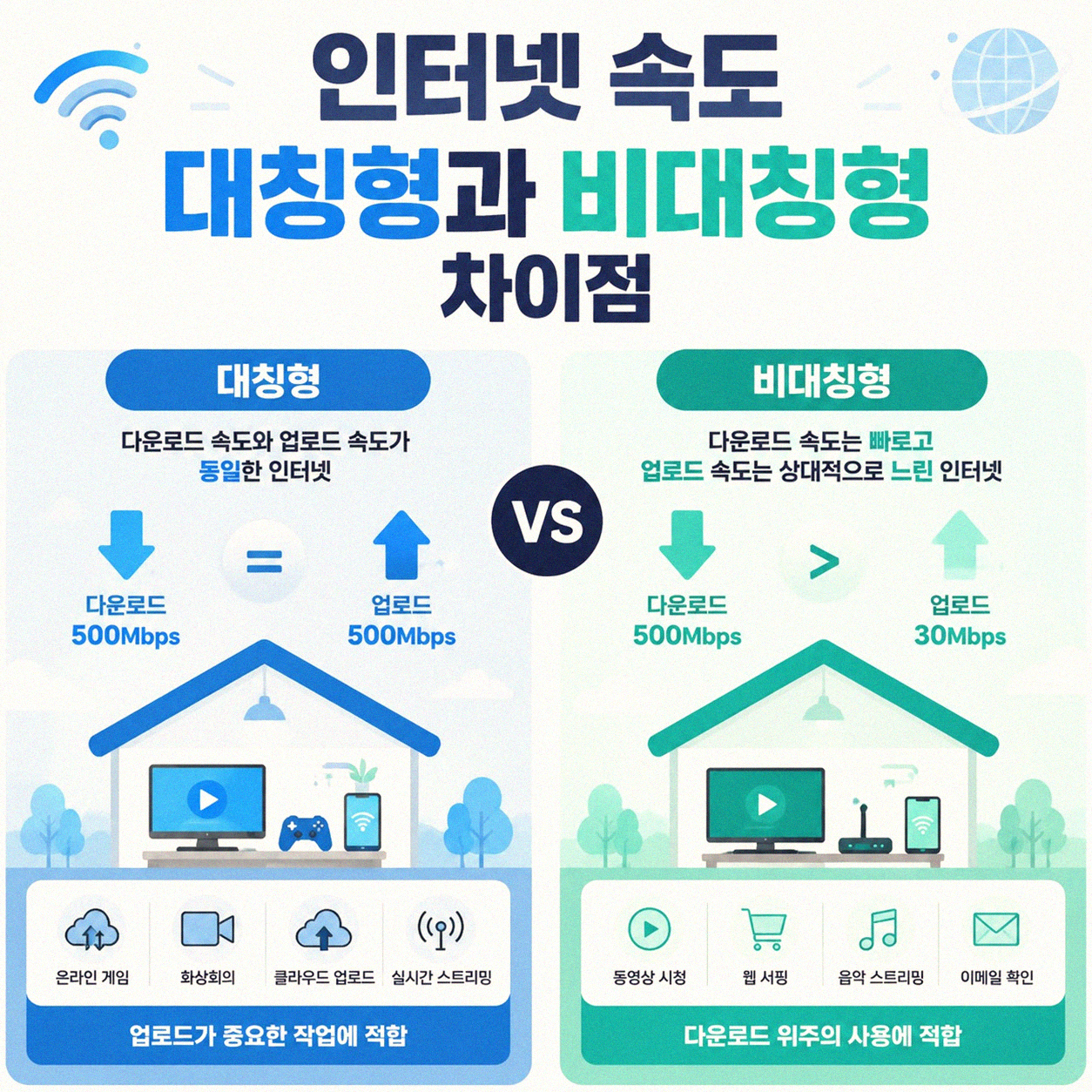 인터넷 속도 대칭 여부, 어떻게 확인하고 결정할까