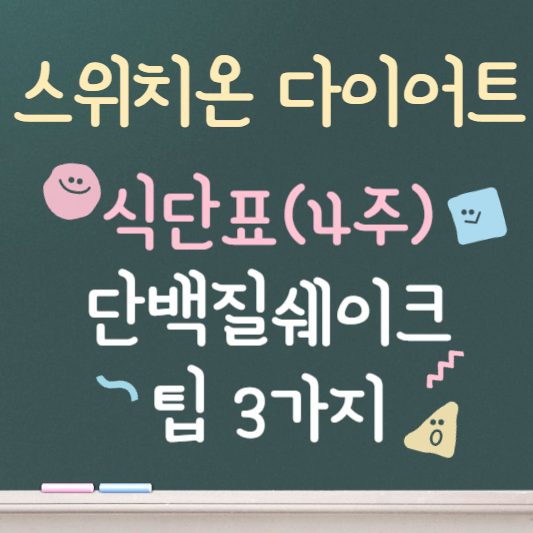 스위치온 다이어트 식단 단백질 쉐이크, 식단표 공개(4주차)