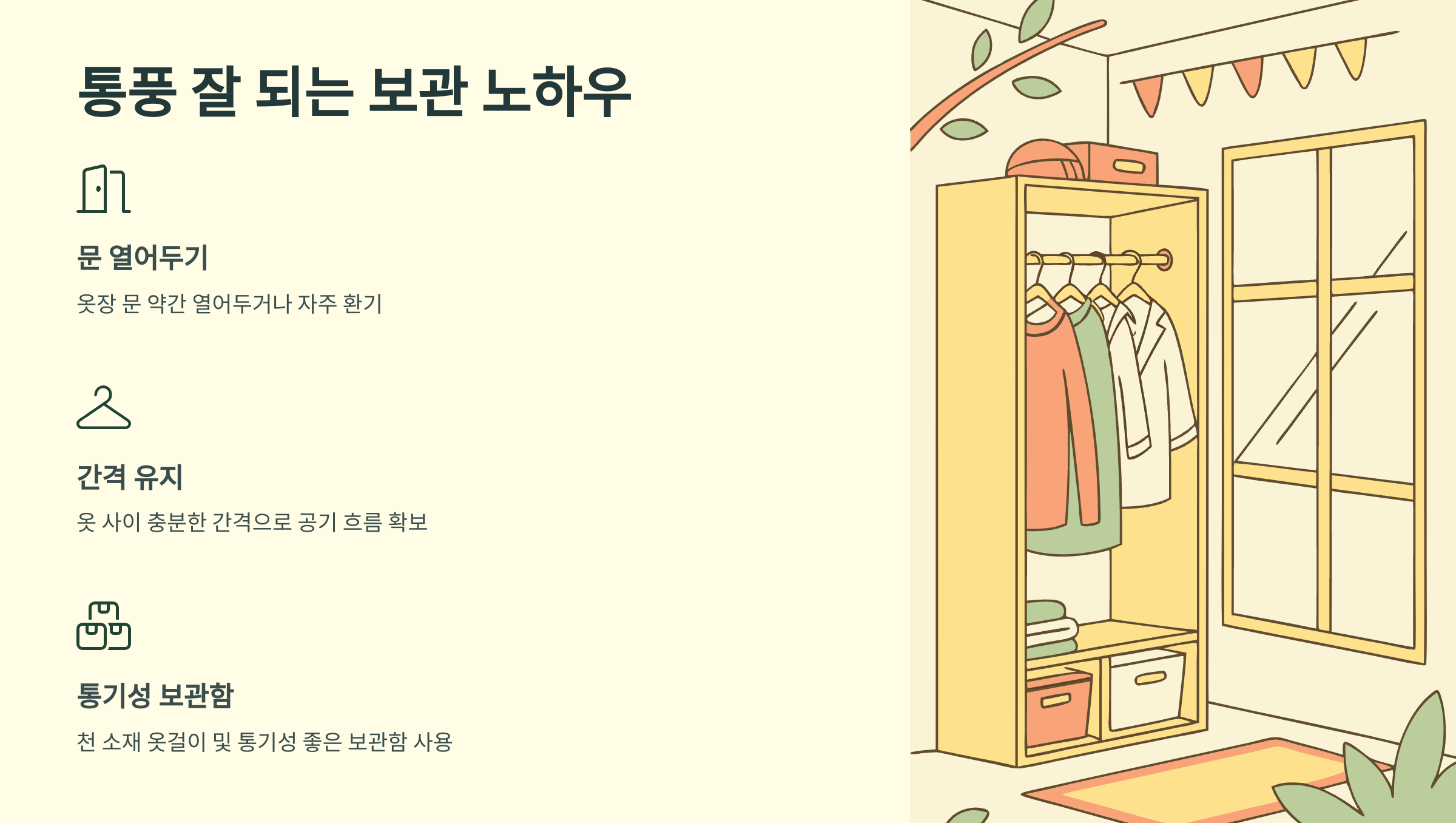 통풍 잘 되는 보관 노하우