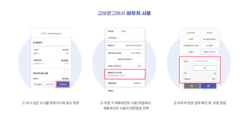 교보문고 바우처 사용방법