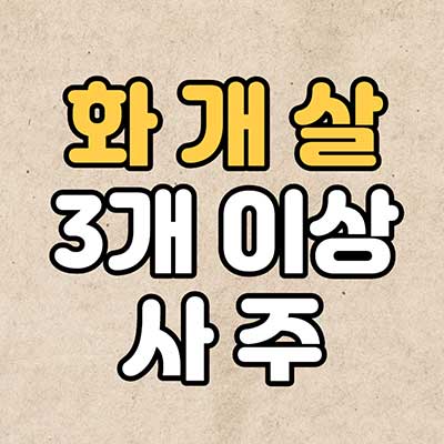 화개살 3개이상사주