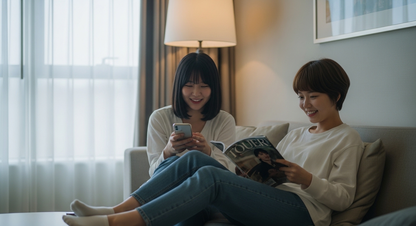 홈캉스를 정말 성공적으로 즐기려면 단순히 인테리어만으로는 부족합니다. 평소 집에서 하던 일상적인 일들(청소, 요리, 업무 등)을 완전히 차단하고 진짜 휴가 모드로 전환하는 것이 중요해요. 핸드폰은 항공기 모드로 설정하거나 특정 시간대에만 확인하고, 평소 입지 않던 편안한 옷으로 갈아입으세요. 음식도 배달이나 간편식으로 해결하여 요리 스트레스를 없애는 것이 좋습니다.