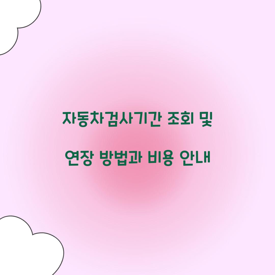 자동차검사기간 조회