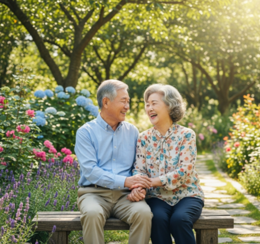 행복한 노부부 사진