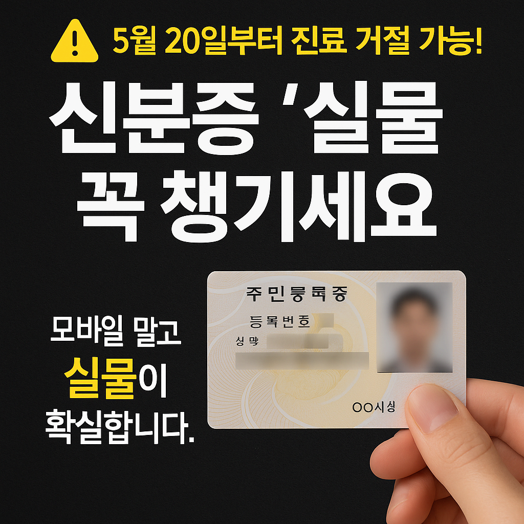 5월 20일부터 병원 진료, 신분증 없으면 거절될 수도 있다
