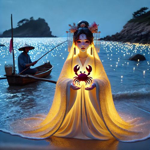 바닷가에서 만난 신비한 소녀