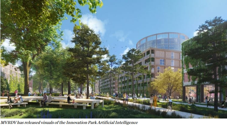 MVRDV, 이노베이션 파크 인공지능(Ipai) 캠퍼스 디자인 MVRDV designs German AI hub to be "visible in satellite photos"