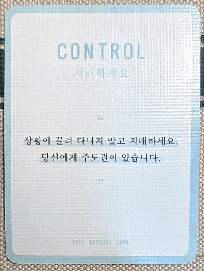 정회도의 소울 메세지 카드 : 지배하세요