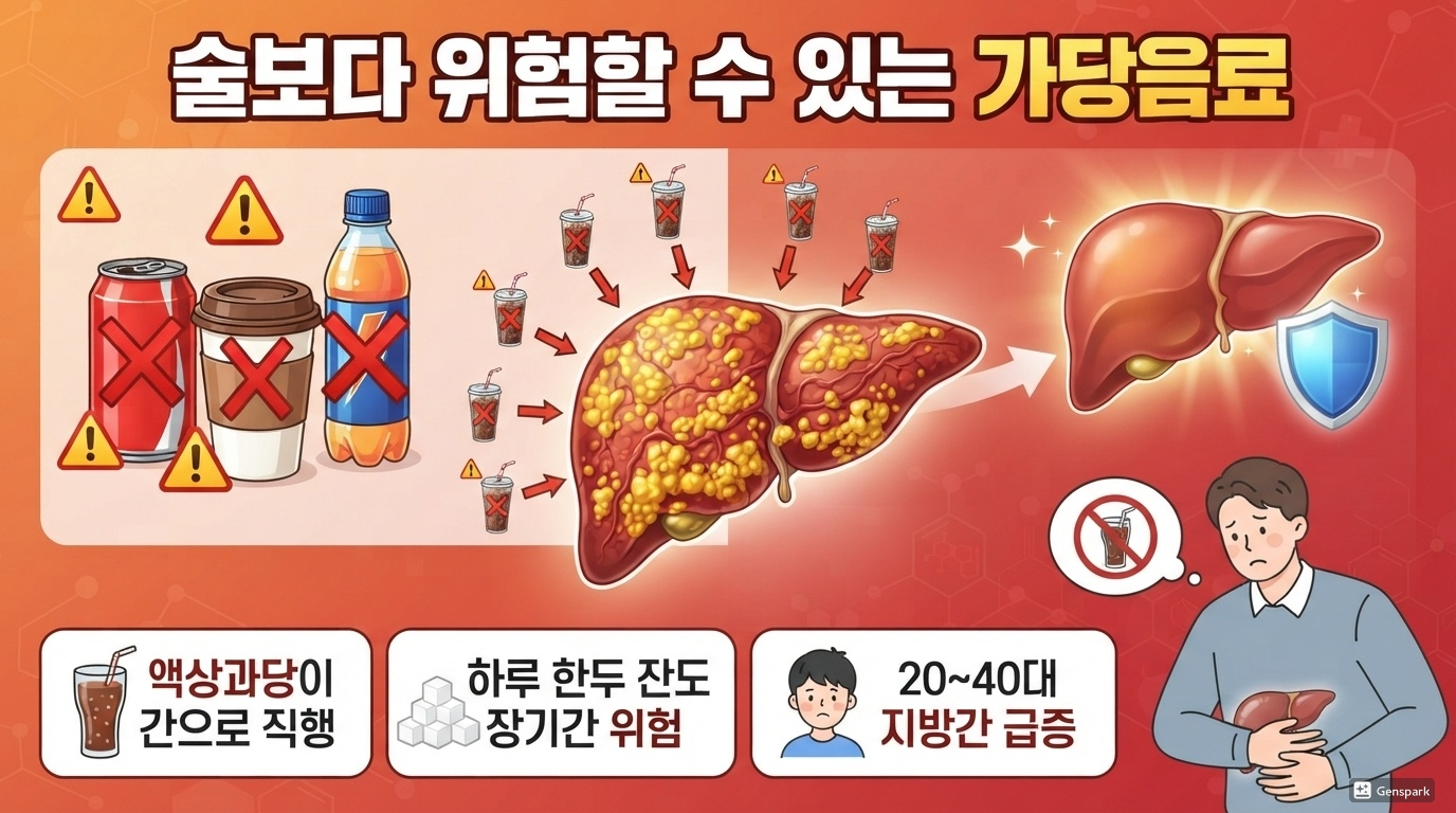 평소 술 안 마셔도 안심 금물! 가당음료가 부르는 지방간의 위험