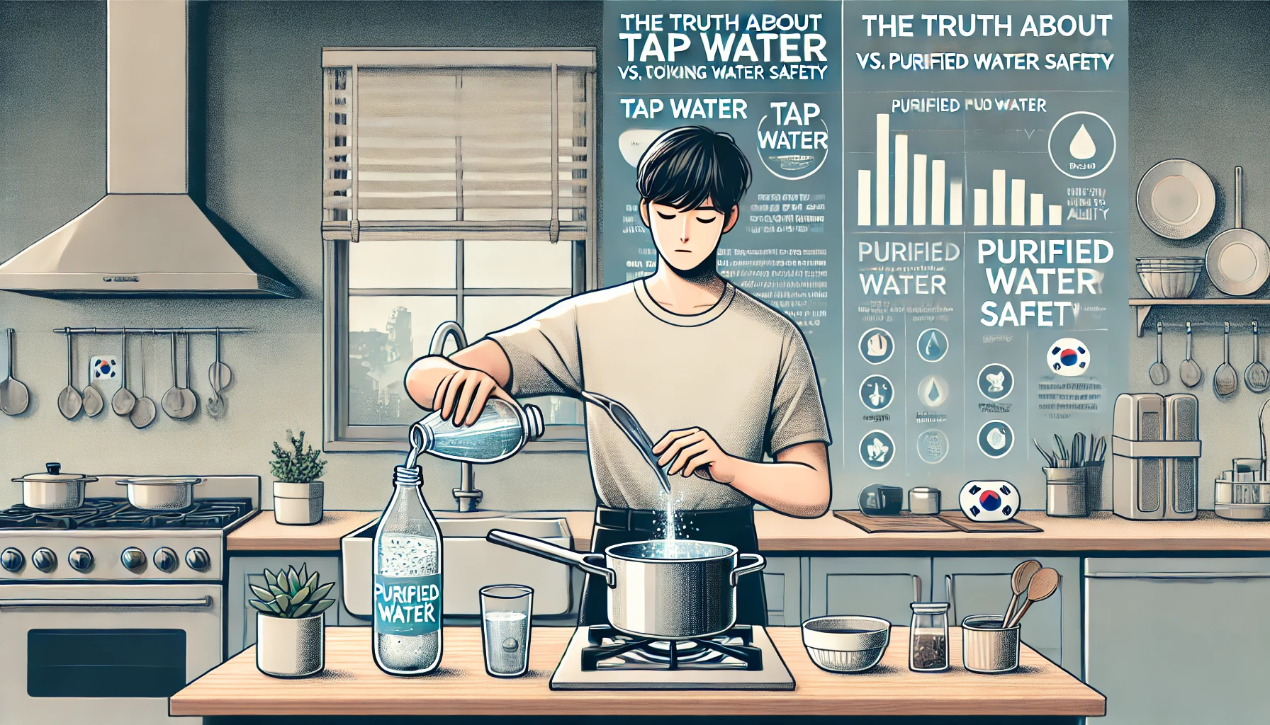 요리물의 진실: 수돗물과 정수기 물의 안전성 비교