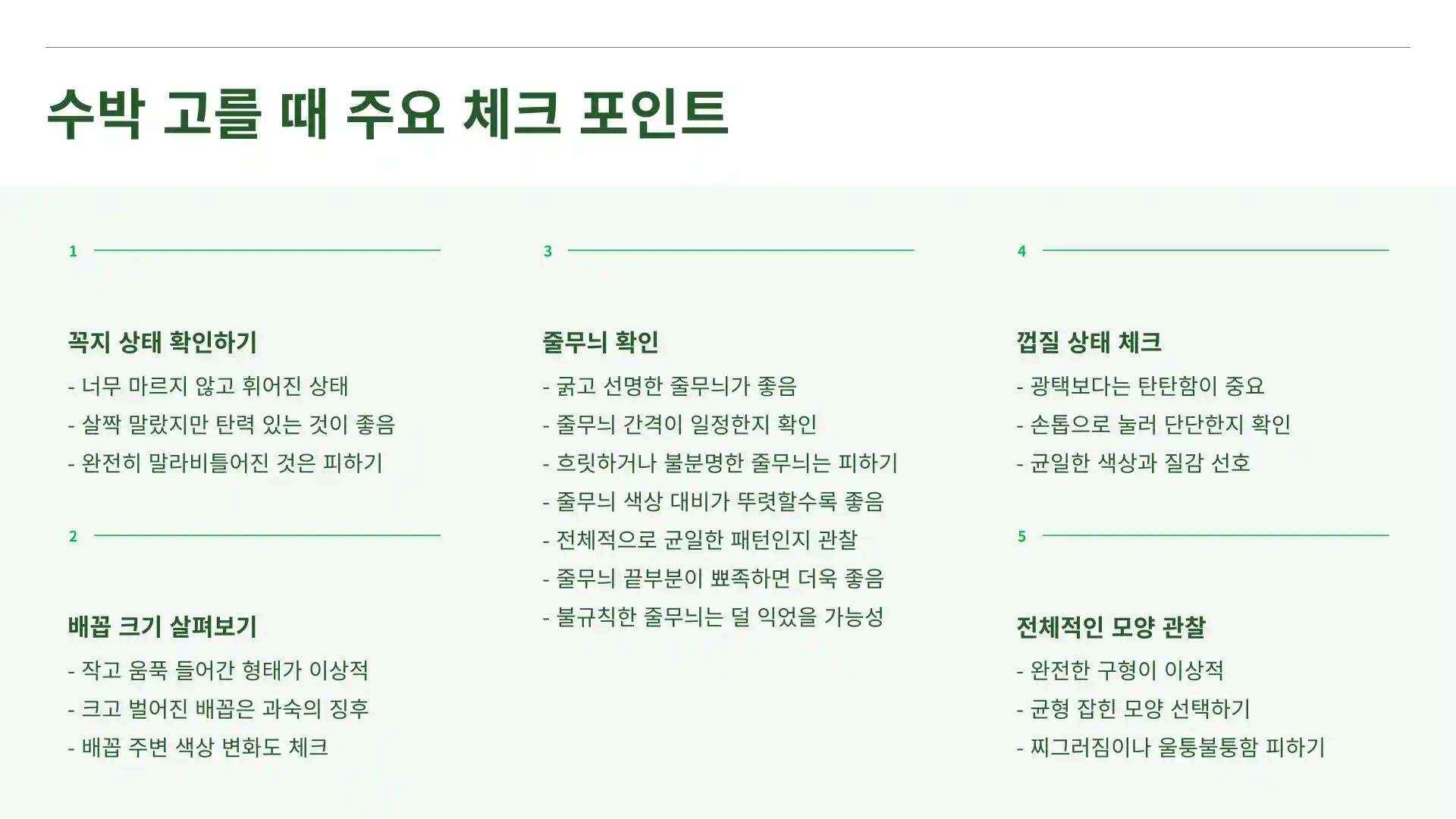 맛있는 수박 고르는 방법