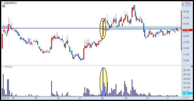 기준봉 지지 저항