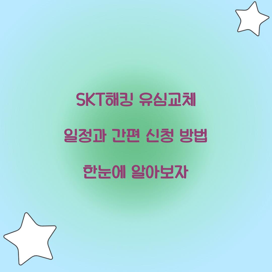 SKT해킹 유심교체 일정