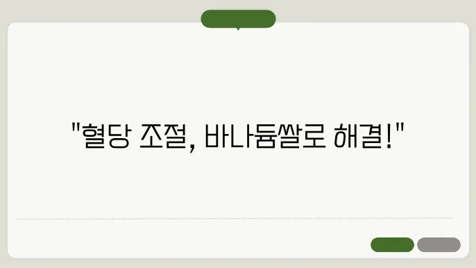 바나듐쌀의 효과, 혈당 조절에 효과적인 쌀