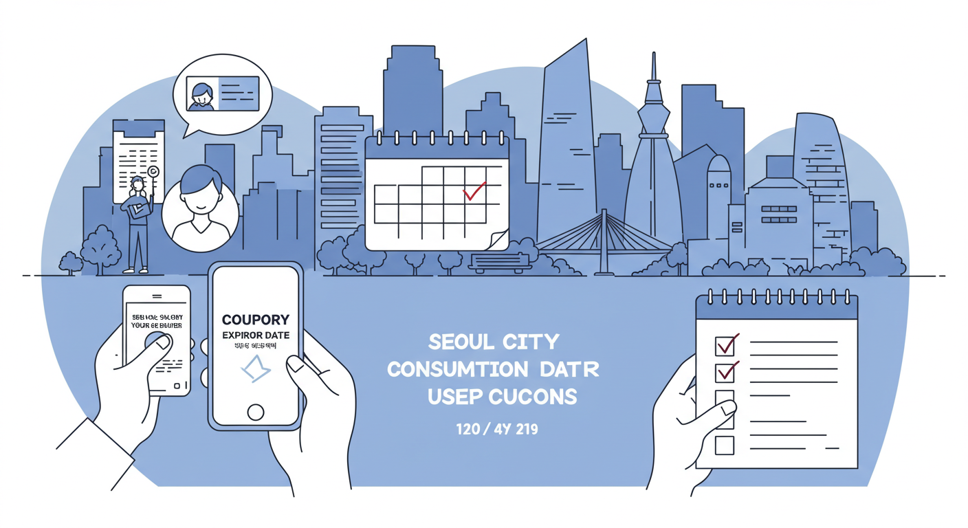 서울시 소비쿠폰을 현명하게 사용하는 법을 상징하는 일러스트