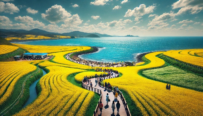 시흥 오이도 해안 유채꽃밭