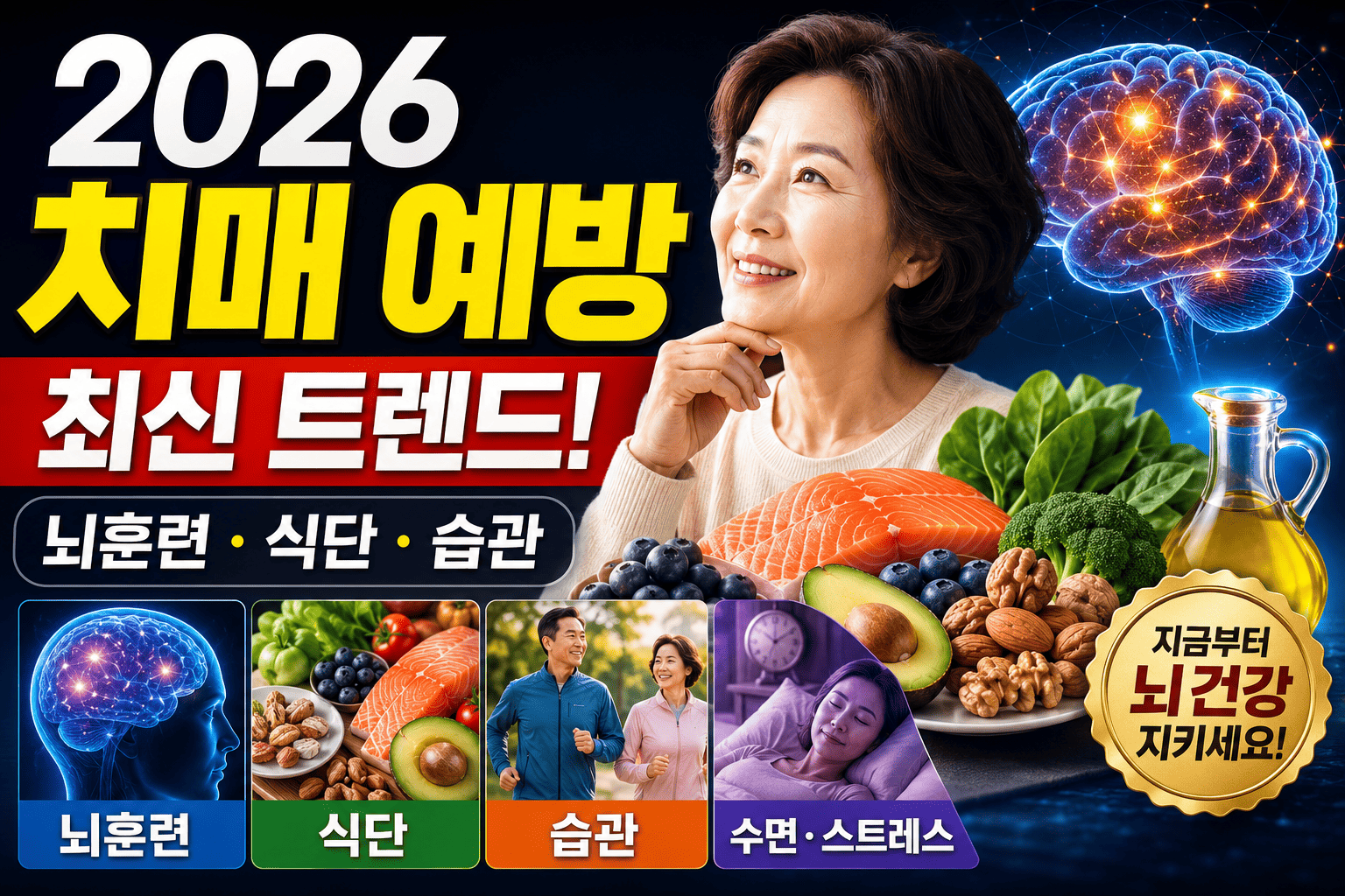2026 치매 예방 트렌드 (뇌훈련, 식단, 습관)