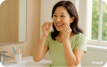 올바른 칫솔질과 치실 사용