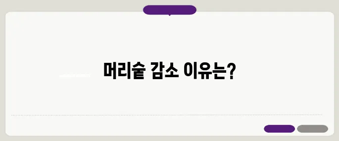 40대 이후 머리숱 감소의 원인과 효과적인 탈모 예방 방법