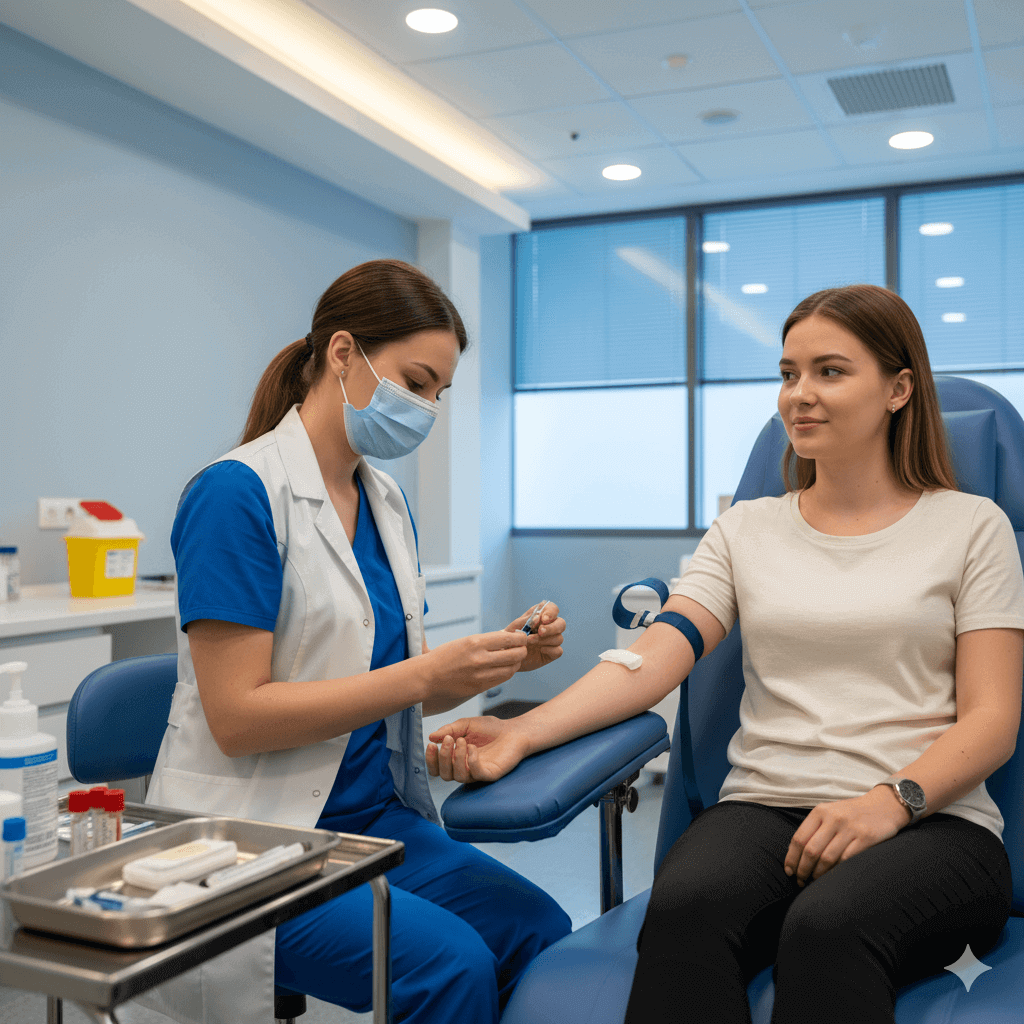 병원, 검사, 피검사, 환자, 간호사