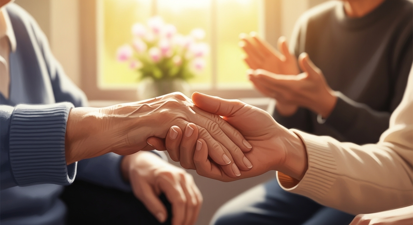 노인 우을증 전문가와 손잡기