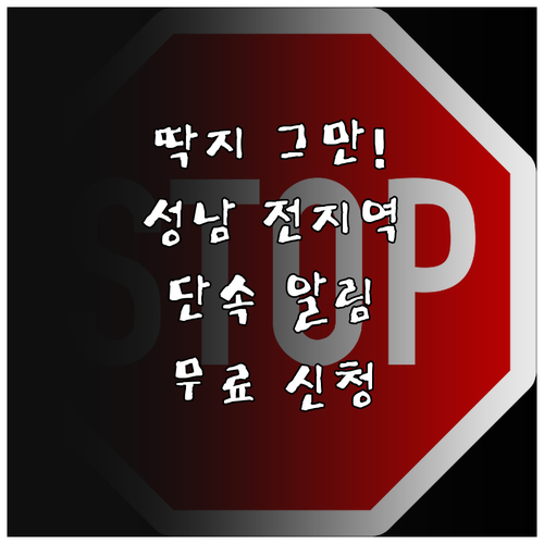 성남시 전 지역 주정차 단속 문자 알..