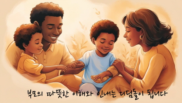 부모의 따뜻한 이해와 인내는 디딤돌이 됩니다에 관한 그림
