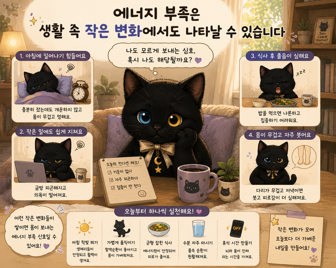에너지 부족은 생활 속 작은 변화에서도 나타날 수 있습니다