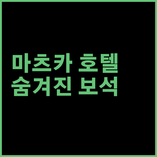 보이스 호텔 숙박 경험 후기 마츠카의..