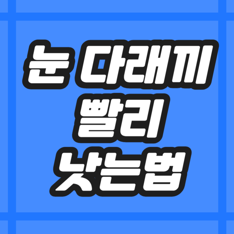 눈 다래끼 빨리 낫는 법