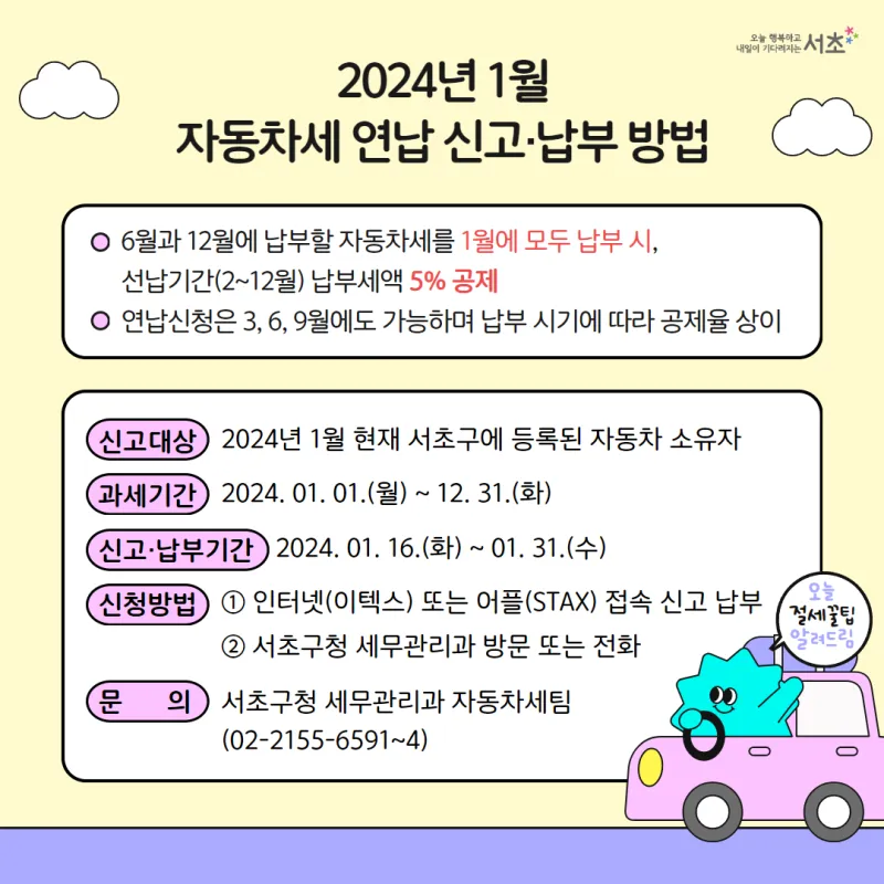 2026 자동차세 연납 후 환급 받는 법 및 중고차 매매 시 주의사항