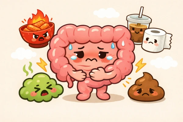 예민한 장 상태를 표현한 그림