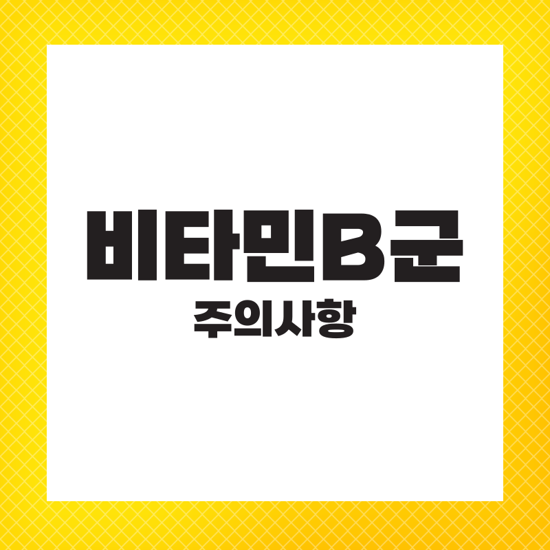 비타민 B 효능 하루 권장량 영양제 복용법