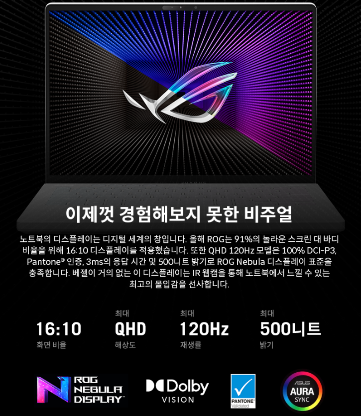 ASUS ROG Zephyrus G14 디스플레이