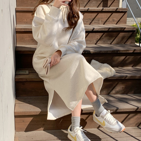 아뜨랑스 기모안감 후드 포켓 롱원피스 op14779