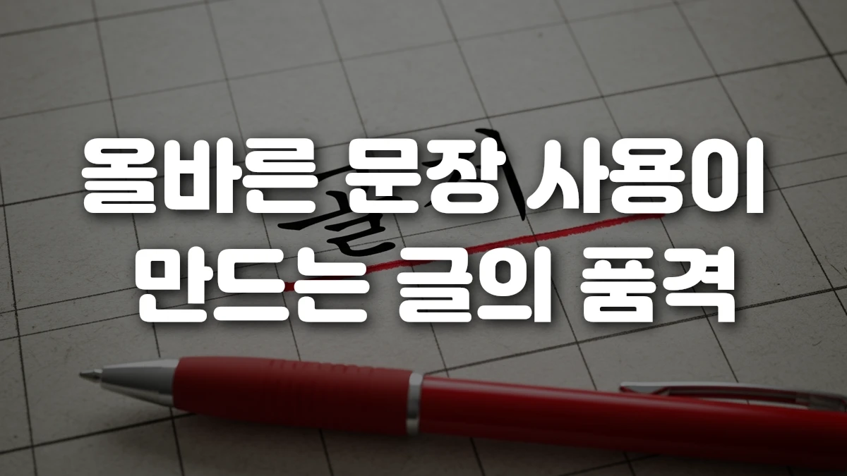 올바른 문장 사용이 만드는 글의 품격