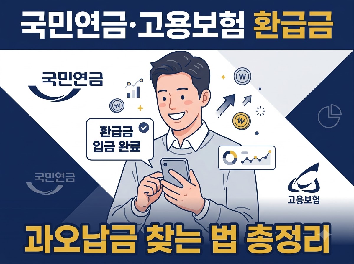 alt="국민연금 고용보험 환급금 조회 방법 총정리 썸네일"