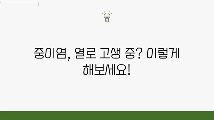 중이염 열이 발생할 때의 대처 방법