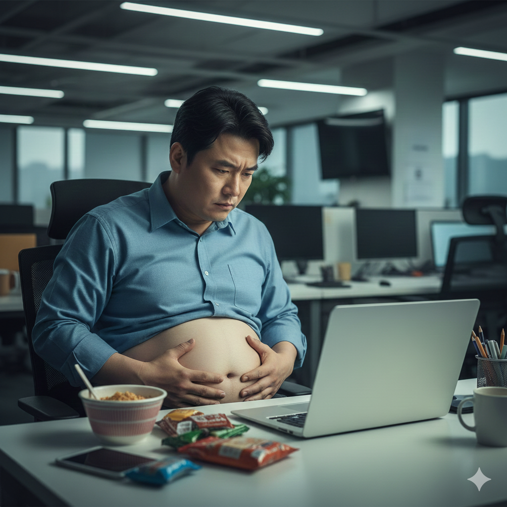 직장인 뱃살 - 사진