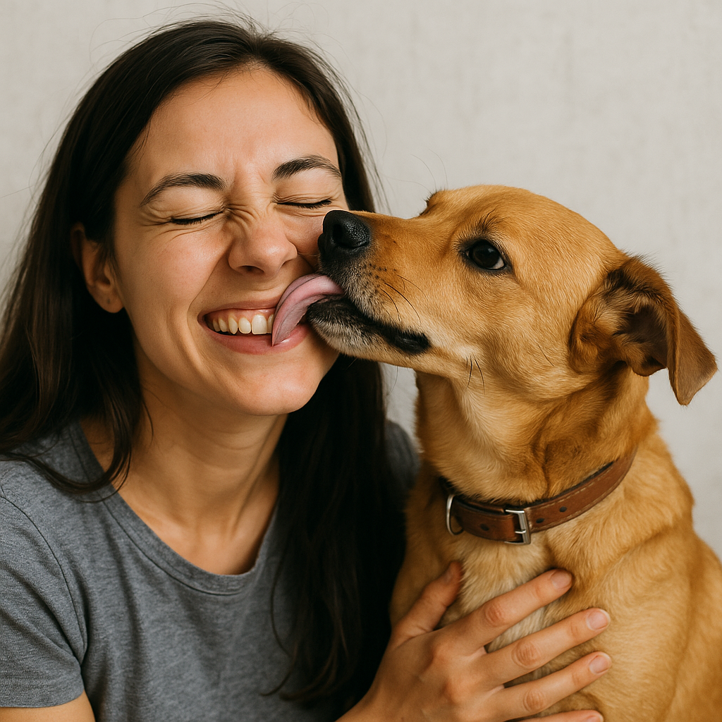 강아지가 핥는 이미지