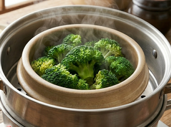 브로콜리 찌는 사진
