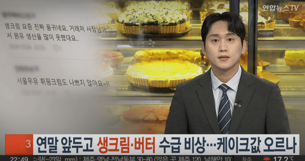 출처: 연합뉴스TV 생크립 버터 가격 인상